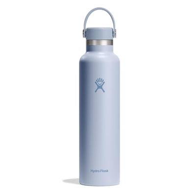 HYDRO FLASK - Standard Mouth Vattenflaska 709 ml 24 oz - Vakuumisolerad rostfri vattenflaska med läckagesäker Flex-topp och pulverlack - Surf