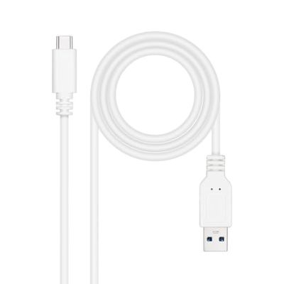 USB 3.1 Gen 2 kabel, snelheid 10 Gbit/s, stroom 3 A, USB-C naar USB-A, lengte 1,5 m, ideaal voor snel opladen en gegevensoverdracht.