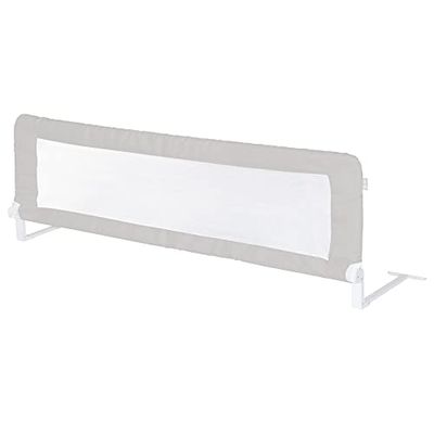 roba Barrera de Cama Infantil y Bebé Inclinable y Anticaídas - Barra de Cama Plegable - Longitud 135 cm - Altura 51 cm - Gris