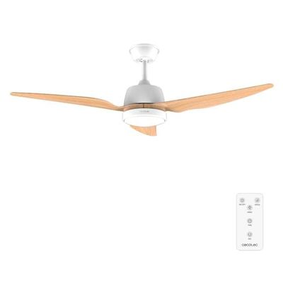 Cecotec - Ventilateur de Plafond avec Lumière EnergySilence Aero 5250 LightWood - 62 W, Diamètre 122 cm, LED 18 W et Télécommande, 3 Vitesses et Minuterie 8 Heures, 3 Pales, Mode Été/Hiver