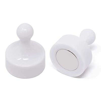 White Jumbo Skittle Magnets for Fridge, Office, Whiteboard, Noticeboard, Filing Cabinet - 29mm dia x 38mm tall - Pack of 100