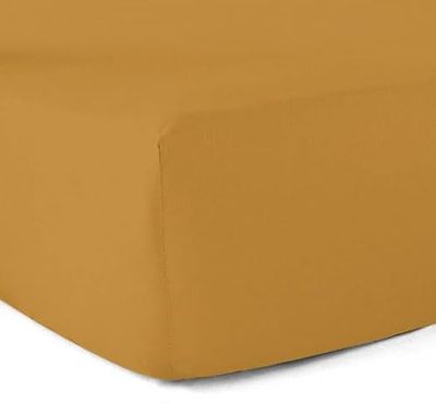 Hoeslaken, 100% katoen, 57 draden/cm², saffraan, 80 x 200 cm, spanhoogte 30 cm