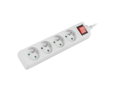 LANBERG 1.5M White LANTERGE Curve 4X 230V PL with Circuit Breaker, Full Copper
