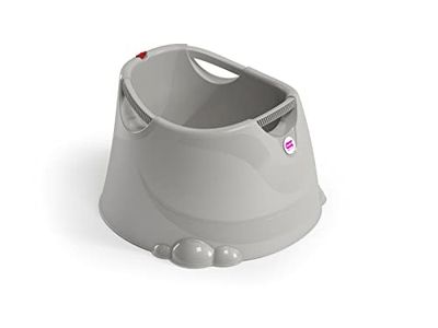 OKBABY Oplà Baby Bath - Pionowa i kompaktowa - Ergonomiczne wbudowane podparcie - Wygodne uchwyty do noszenia - Higieniczne i łatwe do czyszczenia - do małych łazienek, wewnątrz i na zewnątrz, szary
