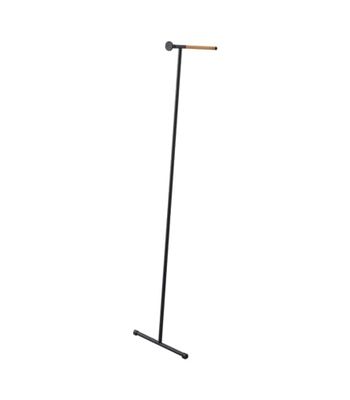 YAMAZAKI 5973 Tower Leaning Steam Ironing Coat Rack, Black, Steel/Wood/Silicone, 38.5 x 47 x 162 cm