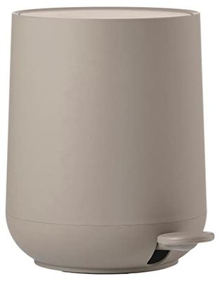 ZONE DENMARK - Poubelle Salle de Bain Nova - 3L - Design Scandinave - Plastique ABS Doux Au Toucher - Poubelle Cuisine Élégante H23cm D20,5cm - Taupe