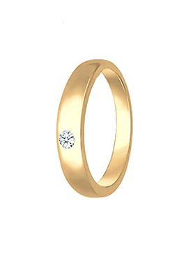 Elli DIAMONDS hanger hanger kinderen doopring met diamant (0,005 ct.) in 585 geelgoud, Facetgeslepen, Diamant