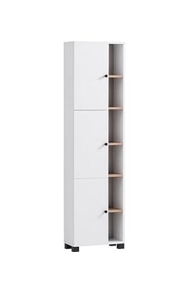 Schildmeyer Balto Armoire Haute en Bois - Dimensions : 44,9 x 23,4 x 167,6 cm - Blanc Craie