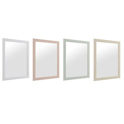 DKD Home Decor Espejo de Pared 70 x 2 x 96 cm Cristal Beige Rosa Verde Gris Claro Poliestireno Urbano (4 Piezas)