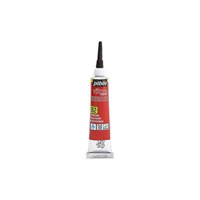 Pébéo - Vitrea 160 - aguarela para vidro, porcelana, metal, cerâmica, tubo de 20 ml, vermelho chilli