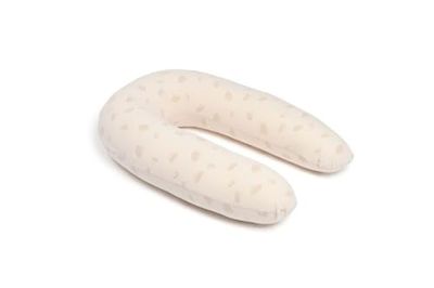 DOOMOO Twisty Almohada 2 en 1 de algodón orgánico - Embarazo y la Lactancia, Ultra Confort, Relleno de microesferas ultrafinas, silenciosa, Made in UE, TOXPROOF & Oeko-Tex, Petals Latte