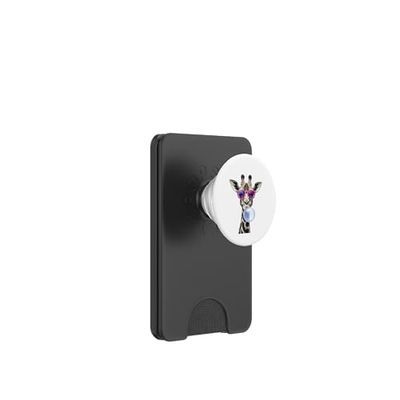 Funny giraffe- bubble giraffe- glasses giraffe PopSockets PopWallet for MagSafe