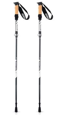 Neo-Sport Wandelstokken Nordic Walking Opvouwbaar Verstelbaar 85-130 cm Aluminium Kurk Handvat 1 Paar Zwart Grijs