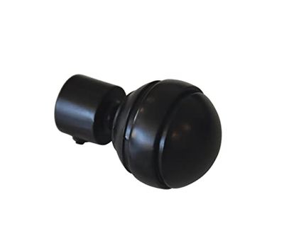 Gardinia Ändstycken, Kulformade, För gardinstänger med Ø 20 mm, Metall, Serie "Chicago", Mattsvart, 2 styck