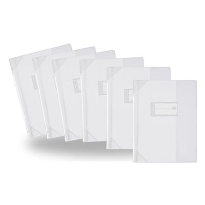 OXFORD - Juego de 6 protectores de cuaderno, 24 x 32 cm, alta calidad, transparentes
