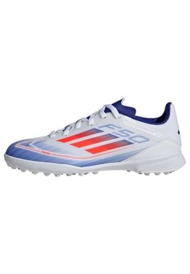 adidas F50 League Football Boots Turf, Scarpe da Calcio per Erba Sintetica Unisex-Adulto, Cloud White/Solar Red/Lucid Blue, 37 1/3 EU