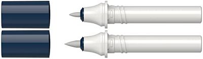 Schneider 040 Paint-It Twin Marker Cartridges (Brush Tip & 1.0 mm Bullet Tip, Water-Based Colour Ink, for Use on Paper, 95% Recycled Plastic) Grey 005