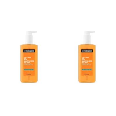 Neutrogena, Clear and Defend, 2% Salicylic Acid Face Wash 200ml (Pack of 2)