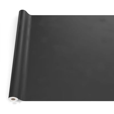 ANRO Nappe en Toile cirée, Lavable, pour Table de Jardin, extérieur et intérieur, Bord coupé, Noire, 140 x 140 cm
