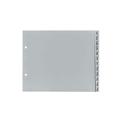 Falken 11298007 Plastic Index A4 January – December, 22.5 x 21 cm (Box of 12 Pieces – Grey halbe Höhe Grey