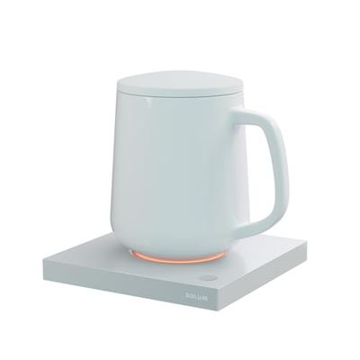 SOLUM Smart värmare, värmekopp, vit, 440 ml, 2 timmars trådlös drift, för kontor och hem