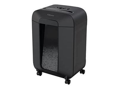 Fellowes distruggi documenti a frammento LX85, 12 fogli, per casa e piccolo ufficio, uso personale, cestino da 19 litri, distruggidocumenti con tecnologia Safesense, nero