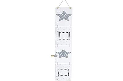 Jabadabado Toise de Croissance avec étoiles décoratives - 12 cm de Long x 80 cm de Hauteur - Gris