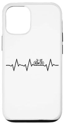 Coque pour iPhone 15 Chaîne de vélo EKG battement de cœur amour biker