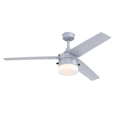 Westinghouse Lighting 7316540 Moderne Riverton plafondventilator 132 cm zilver met mat opaal glas