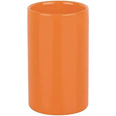 Spirella Tube Portacepillos de Dientes, Gres, Naranja, Ø7 x 11,5 cm
