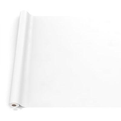 ANRO Nappe en Toile cirée, Lavable, pour Table de Jardin, extérieur et intérieur, Bord coupé, Blanche, 160 x 140 cm