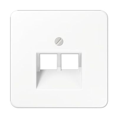 Jung CD569-2UAWW - Placa central para toma telefono uae 2x8 polos blanco alpino