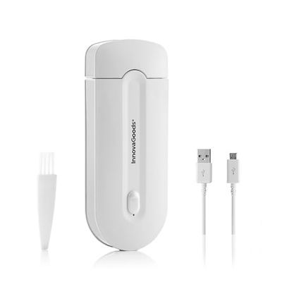 InnovaGoods - Mini Rasoio Ricaricabile LED EPILUCH, Depilazione Indolore e Precisa, Portatile, Leggero, Ergonomico, Sicurezza Touch, Acciaio Inossidabile, Bianco, Mini