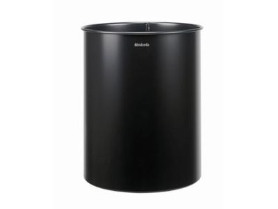 Brabantia Papelera cilíndrica para despacho, 15 litros, negro mate