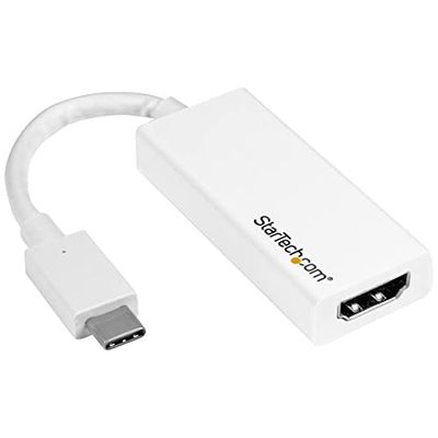 StarTech.com Adaptador USB-C a HDMI - Conversor USB Type C para MacBook, Chromebook y otros dispositivos con USB C - 4K 60Hz - Blanco