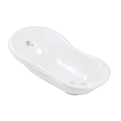 keeeper Bañera Ergonómica con Tapón Stars, De 0 a 12 Meses, 84 cm, Maria, Blanco