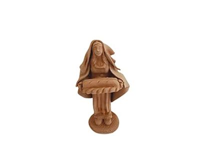 Donna con pane Terracotta - Presepe Terracotta di Caltagirone