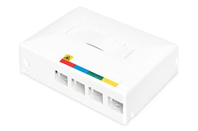DIGITUS FTTX lege behuizing - voor 4x SC Simplex of LC Duplex koppelingen - zonder koppelingen - wand- of DIN rail montage - geïntegreerde lasdoos - IP45 beschermingsklasse - grijs