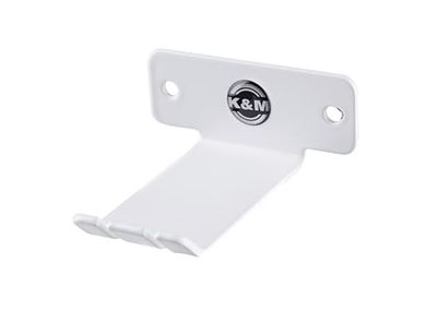 K&M 16311 Support Mural pour Casque Blanc Pur en tôle d'acier pour Casque Supra-auriculaire