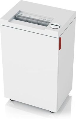 IDEAL 2445 dokumentförstörare, säkerhetsnivå P-2, randsnitt 4 mm, 18 ark kapacitet, 35 l avfallsbehållare, förstör också kontors-/häftklamrar och kreditkort