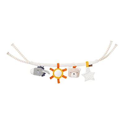 Fehn cadena de cochecito de juguete fehnNatur, Cadena móvil con figuras para colgar en cochecito, capazo o cuna, accesorios de cochecito para bebés y niños a partir de 0+ meses con algodón orgánico