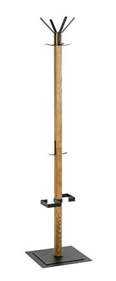 HAKU Möbel Perchero roble, negro, Madera maciza, metal - Dim.: AN 40 cm x AL 180 cm x P 40 cm, Estilo: Moderno