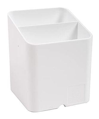Exacompta - Réf. 67713D - 1 Pot à crayons PEN-CUBE Office - Avec 2 compartiments de taille et de hauteur différentes - Dimensions 7,4x7,4x9,3 cm - Couleur Blanc