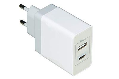 LINK LKPC10 oplader met 2 USB-poorten (1 type A + 1 type C) voor DC wandcontactdoos 5 V 3,4 A 17 W