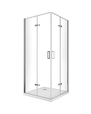 BOX DOCCIA ANGOLARE APERTURA A LIBRO DENTRO E FUORI REVERSIBILE H 190 VETRO 6 MM REGOLABILE (REVERSIBILE 62,5-64 X 92,5-94)