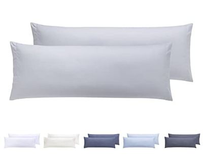 Todocama – Set med 2 örngott, extra mjuk mikrofiber, hypoallergen. Set med 2-90 x 40 cm, ljusgrå (8435439012966)