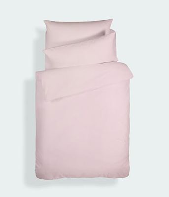 Bianca Plain Dyed Pink Duvet Cover Set for 105 cm Bed 100% Cotton Percale