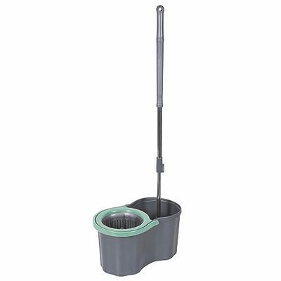 Super Mop rotante 16 l, tubo estensibile fino a 110 cm, frange in microfibra, grigio e verde