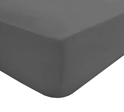 Sleepdown Lenzuolo con Angoli 68 Plettri Grigio Set Biancheria da Letto, Policotone, King