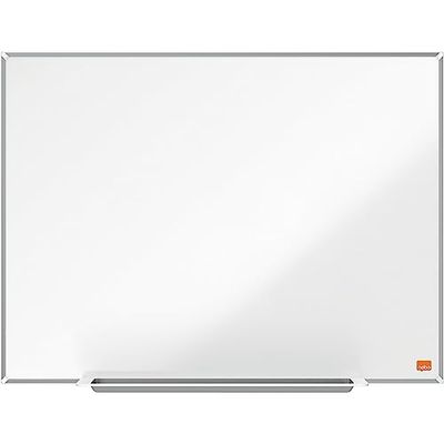 Nobo Lavagna Bianca Magnetica in Acciaio Laccato con Vaschetta Porta Accessori, 1800 x 900 mm, Cornice Sottile, Sistema di Montaggio InvisaMount, Gamma Impression Pro, Bianco, 1915405